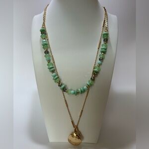 Style & Co. Gold and Green Beaded Necklace